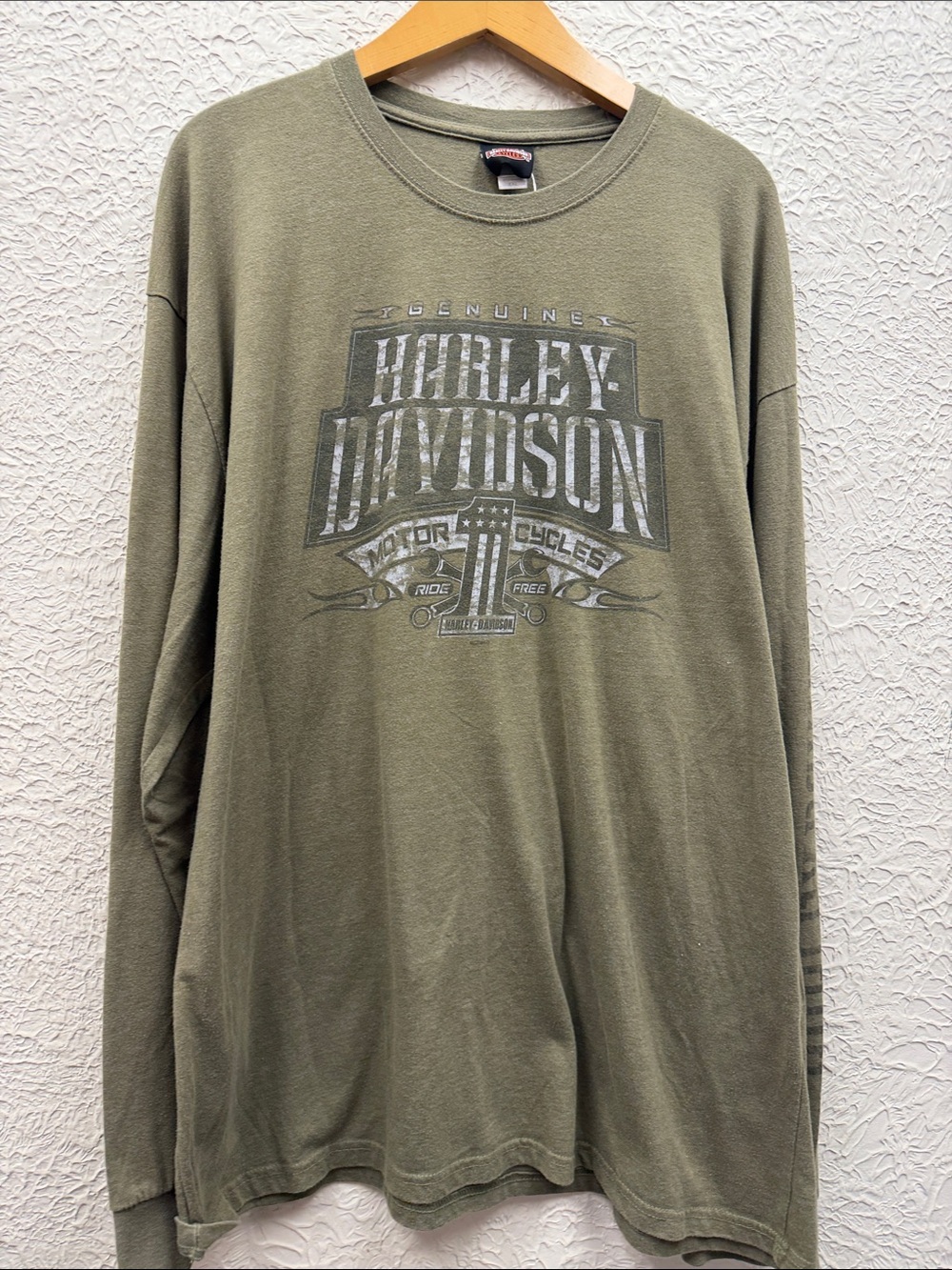 Harley-Davidson Olive Green Crewneck Long Sleeve Shirt
